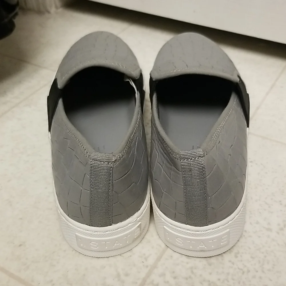 Croc effect platform sneakers gray 1 state waylan